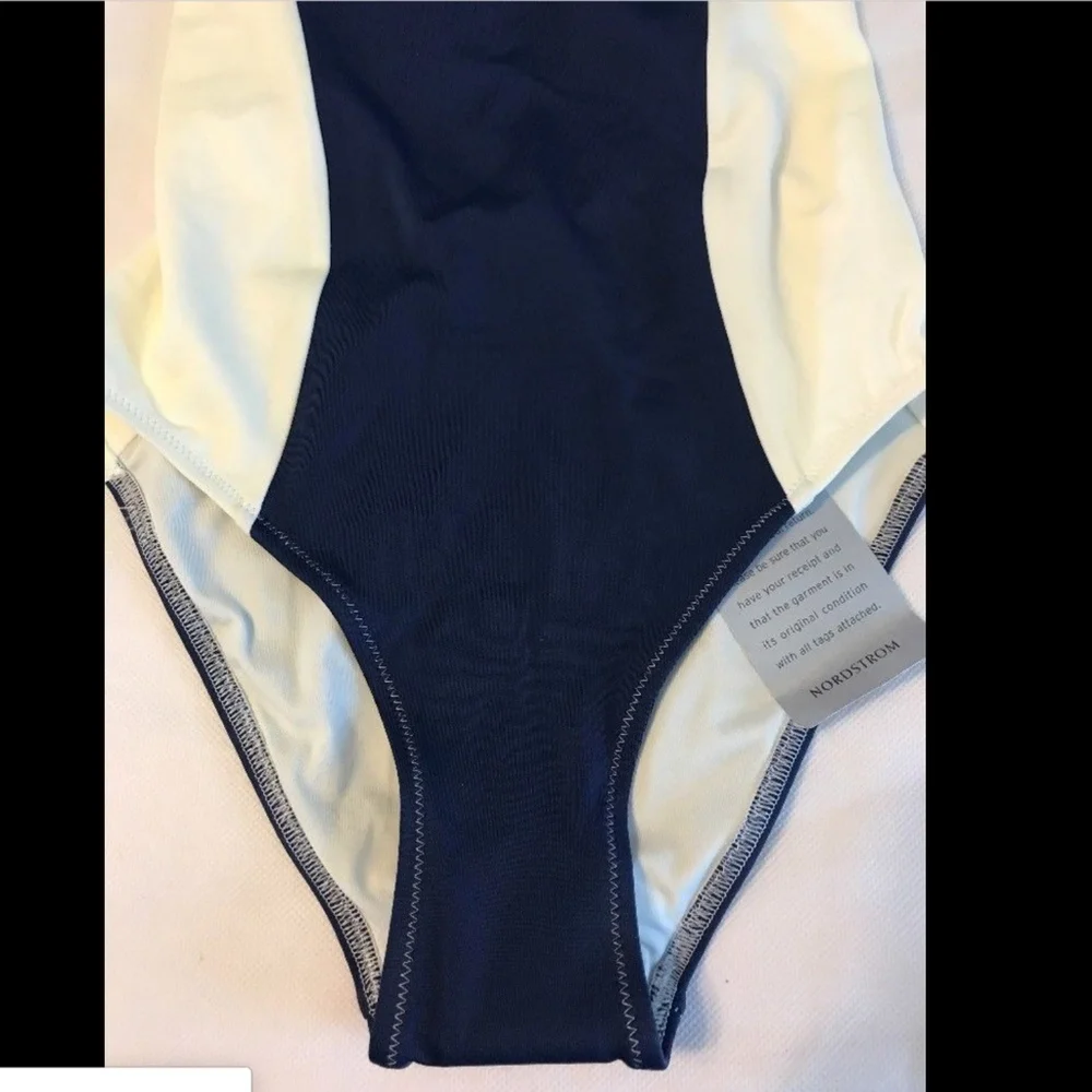 NWT $158 SOLID & STRIPED Diana Colorblock One-Piece Swimsuit [SZ Small‎ ]